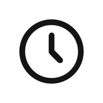 Simple Isolated Time Clock Circle Indicator Icon Flat Style Design vector