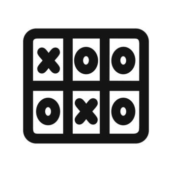 Simple Line Tic Tac Toe Game with Grid and Symbol Illustration vector
