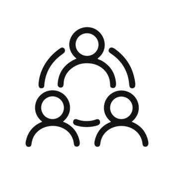 Simple Line Style People Connection Network Relationship Abstract Icon vector