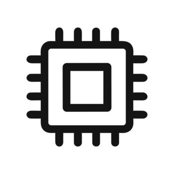 sencillo aislado pastilla circuito elemento procesador tecnología componente icono vector