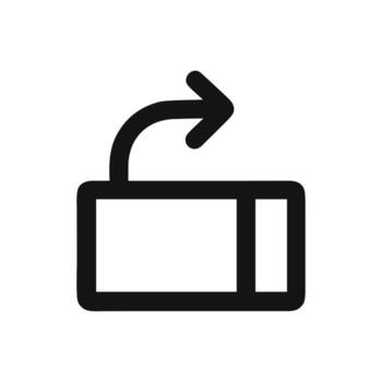 Simple Line Style Rightward Arrow Return Direction User Interface Icon vector
