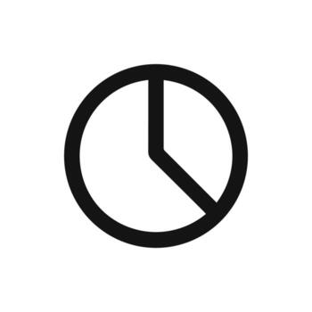 Simple Solid Time Progress Circle Icon Graphic Element Design vector