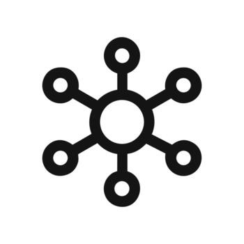 Simple Line Style Connection Node Network Diagram Data Structure Icon vector