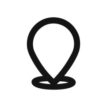 Simple Outline Location Pointer Map Icon Isolated for Mobile vector