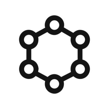 Simple Outline Molecular Structure Connection Diagram Science Element vector