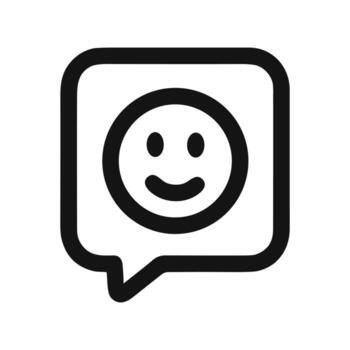 redondeado línea sonriente cara habla burbuja icono comunicación elemento vector