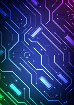 Digital technology circuit background. Design for circuit system chip microchip futuristic abstract internet of things and machine learning. vector