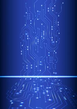 digital tecnología circuito antecedentes. diseño para circuito futurista resumen fibra óptico cuántico y circuito líneas. vector