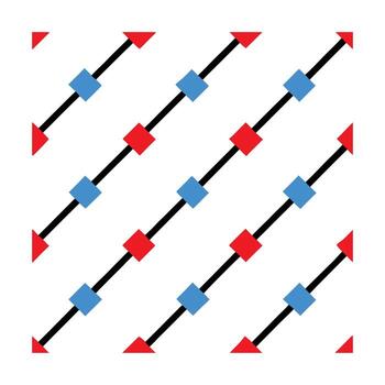 repitiendo modelo diagonal líneas con rojo triangulos azul cuadrícula Arte vector
