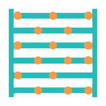 verde azulado horizontal rayas con naranja círculos repitiendo modelo resumen azul vector