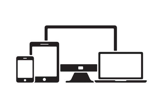 Responsive Web Design and Digital Devices A Unified Ecosystem of Technology Mobile Tablet Desktop and Laptop Integration vector