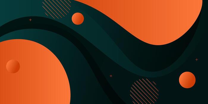 Abstract green and orange wave background. Simple wave fluid pattern design element. eps10 vector