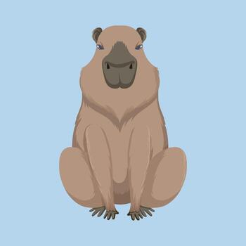 cute capybara character in isolated background vector