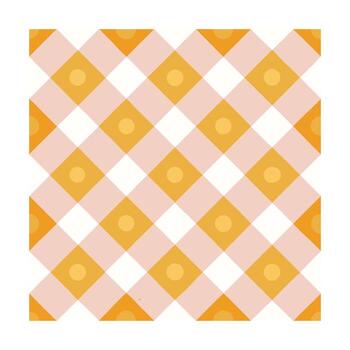 Geometric pattern overlapping squares circles in pink orange yellow abstract texture vector