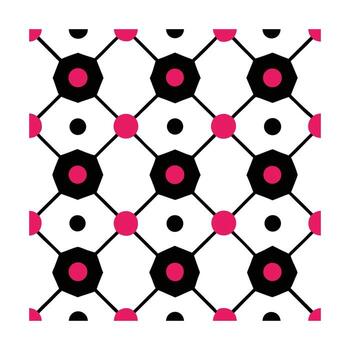 Pink geometric pattern with circles octagons abstract vector
