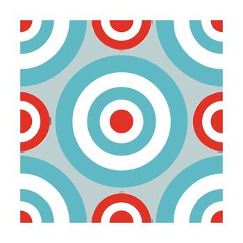 sin costura modelo concéntrico círculos en rojo verde azulado geométrico resumen vector