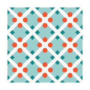 Teal orange geometric pattern with diagonal lines squares abstract texture vector