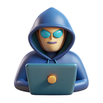 intenso cyber hacker 3d ícone - focado programador e digital ameaça símbolo png