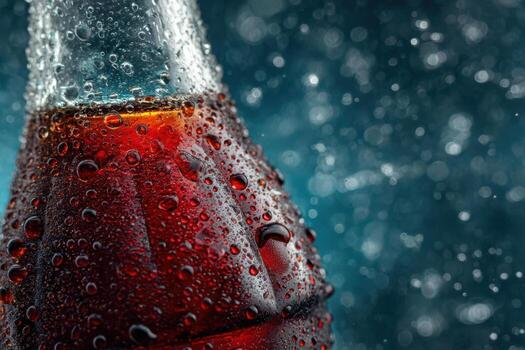 A bottle of cola with water drops on it photo