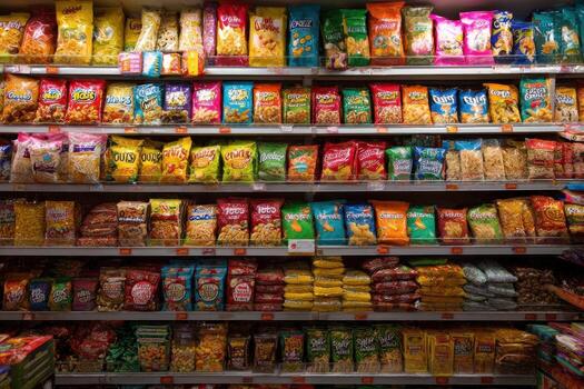 A store filled with various snacks and snacks photo