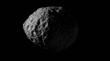 looping 3d animazione di un' spazio asteroide rotazione. file con alfa canale. video
