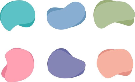 Collection of colorful abstract liquid blob shape design vector