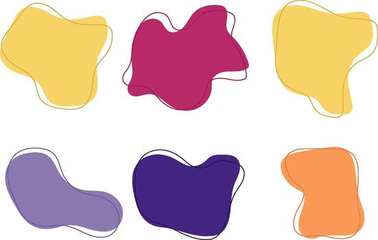 conjunto de resumen líquido gota forma diseño vector