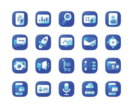 Digital Marketing Website Icon in Gradient Style. Business and Ecommerce Icon Theme. vector