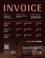 Brown Carpenter Services Invoive Template