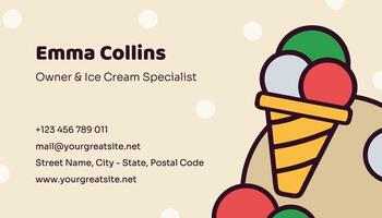 Landscape Business card for Ice Cream Specialist template