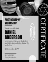Photography Workshop Certificate Portrait template