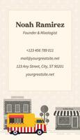 Portrait business card for Beverage Truck template