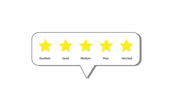 Online customer satisfaction Survey service concept, client rate service from experience in application,Consumer give five-Stars and feedback review for quality, Business reputation ranking from buyer vector