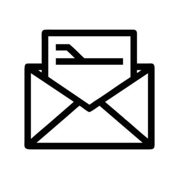 abierto sobre con mensaje icono representa comunicación vector