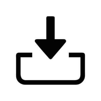 Clean Download Icon Symbolizing Data Transfer and Saving Information Seamlessly vector