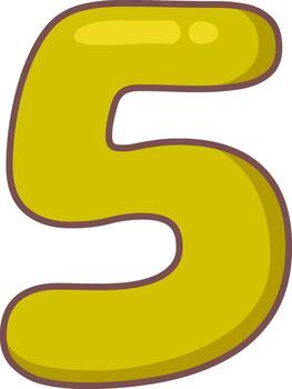 Five Comic Digit vector