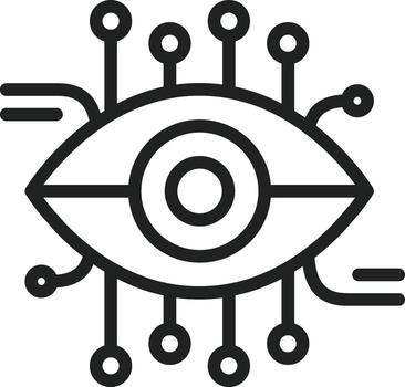 computadora visión icono vector