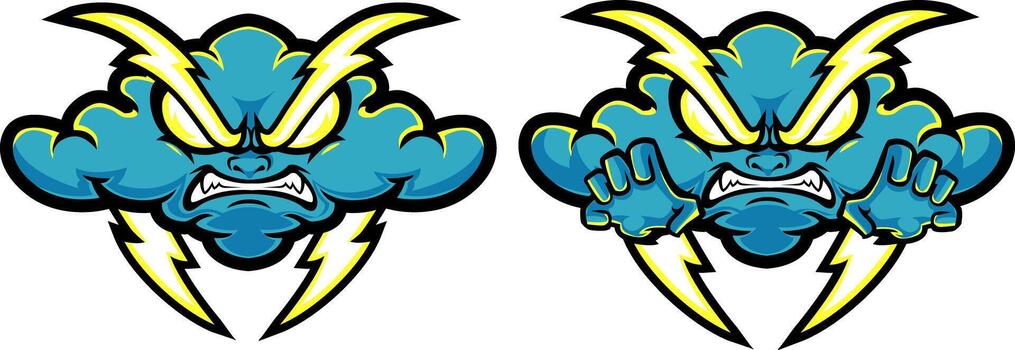 Thunderbolt character graphic design vector