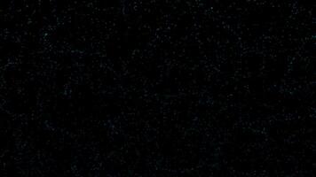 Schleifen Animation von dunkel cyan Partikel subtil ziehen um über ein schwarz Hintergrund, perfekt zum Umgebungs, Technik, oder abstrakt Visualisierungen. video