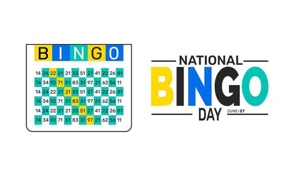 Bingo game elements template, National Bingo Day theme for event promotion, web design, and social media graphics vector