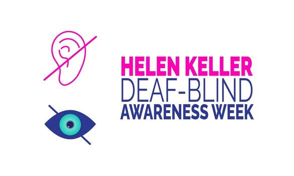 Helen Keller Deaf Blind Awareness Week background template, inclusion and accessibility theme, use for banner, poster, and card design vector