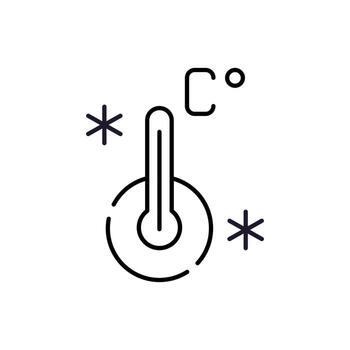 Thermometer with Snow Minimalistic Symbol for Web and Graphic Design, Apps, Banners, Social Network and Cards vector
