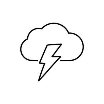 relámpago debajo nube minimalista icono pictograma para web y gráfico diseño, aplicaciones, pancartas, social red y tarjetas vector