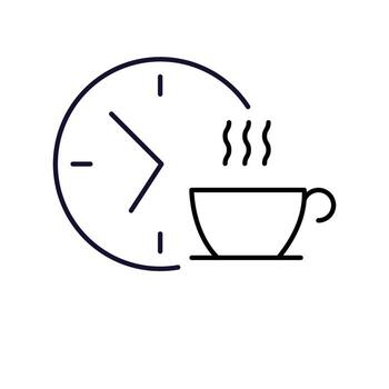 Coffee Time Outline Picture for Graphic and Web Design, Apps, Adverts, Various Cards vector
