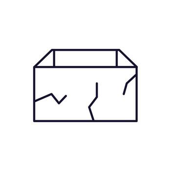 Linear Picture of Broken Container for Graphics, Concept, Apps vector