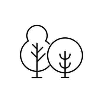 Trees in Forest Thin Icon for Web Sites, Books, Cards, Apps vector