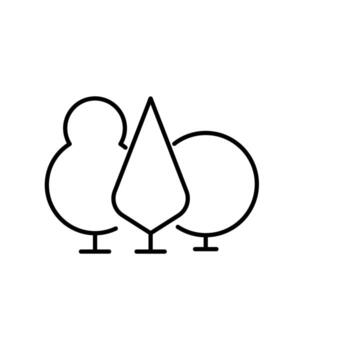 Trees in Forest Minimalistic Thin Icon for Web and Graphic Design, Apps, Banners, Social Network and Cards vector