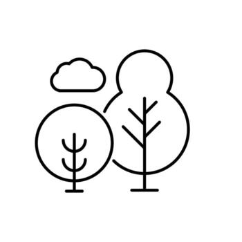 Trees in Forest Thin Isolated Icon for Web Sites, Books, Cards, Apps vector