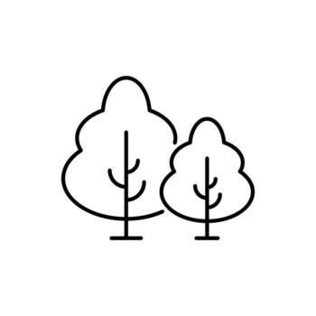Trees in Forest Outline Simple Linear Image Collection. Editable Stroke. Perfect for Web Sites, Books, Cards, Apps vector