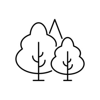 Trees in Forest Simple Thin Icon Perfect for Web Sites, Books, Cards, Apps vector
